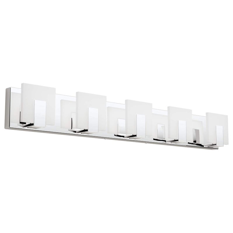 Aipsun 5 Lights Modern LED Bathroom Vanity Light Acrylic Stainless Steel Chrome Up and Down Bathroom Wall Light Over Mirror(White Light 6000K) - Image 1